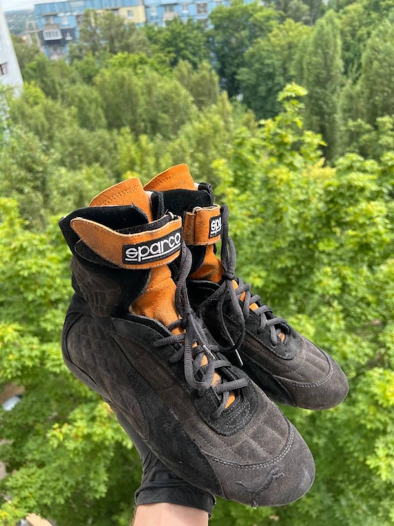Vintage F1 Puma Sparco Speed Cat High Sneakers Y2K Moto