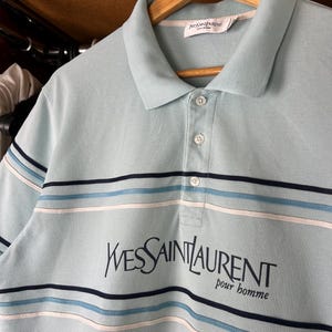 Yves Saint Laurent Polo Shirt Vintage Big Logo Size XXL - Etsy