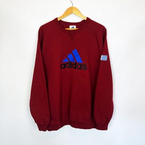 Vintage Adidas Crewneck Sweatshirt Size Large Embroidered Y2K Burgundy