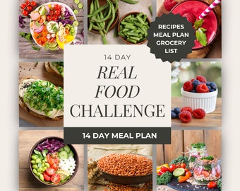 Real Food 14 Day Challenge INSTANT DOWNLOAD Hormone Healthy Recipes Perimenopause Menopause Clean Eating Meal Plan