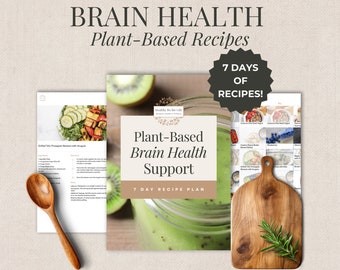 Brain Health Support Plant Based 7 Day Plan INSTANT DOWNLOAD Hormone Healthy Plant Based Meal Plan Perimenopause Menopause Clean Eating