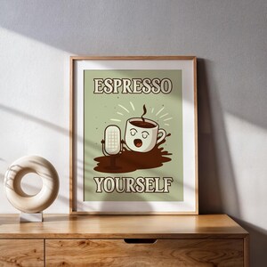 Coffee spot poster funny retro kitchen decor printable cafe wall art quirky kitchen print motivational slogan barista shop decoration