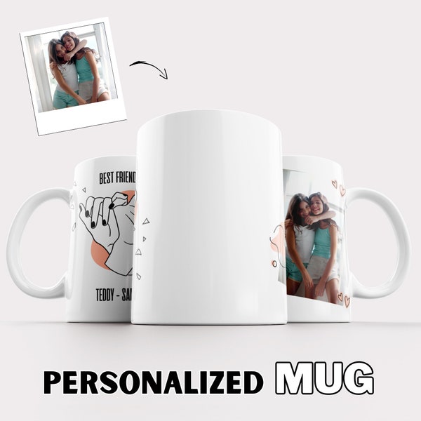 Mug Best Friends : immortalisez des moments inoubliables avec des photos de vos amis les plus chers ! Un cadeau unique pour des liens intemporels. Chérissez les souvenirs !