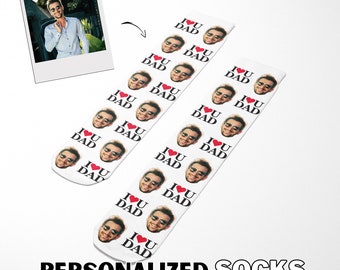 Warm steps, warm heart: personalized socks with your father's photo and 'I love you dad' are the perfect gift to show him how much you care!
