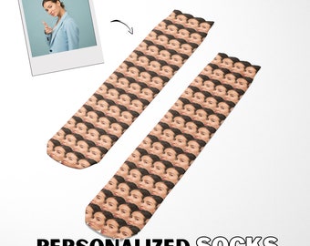 Calcetines faciales personalizados: calcetines con foto personalizados, calcetines personalizados, calcetines estampados personalizados, calcetines con imagen, regalo del día del padre, regalo de graduación.