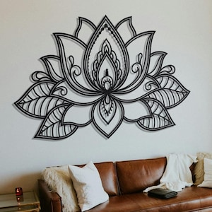 3D Lotus Mandala Metal Wall Art, Lotus Flower Wall Decor, Spiritual Wall Art, Wall Hangings, Large Wall Art, Living Room Bedroom Wall Decor