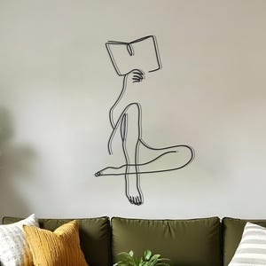 Minimalist Metal Wall Art, Woman Line Art , Metal Wall Decor, Home Metal Decor, Geometric Wall Art, Home Wall Hangings, Birthday Gift