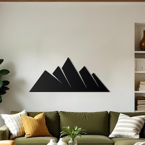 Art mural minimaliste en métal, montagne en métal | Grande oeuvre d&#39;art murale montagne | Décoration d&#39;intérieur moderne | Décoration métallique Hill | Cadeau pour les amoureux de la montagne