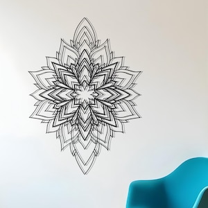 Wildflower Mandala Metal Wall Art | Modern Metal Flower | Wildflower Mandala Style | Unique Indoor | Outdoor Metal Wall Art