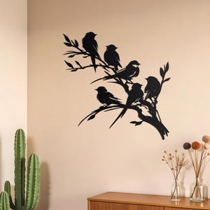 Birds on Branch Metal Wall Art | Nature Wall Decor | Bird Lover Gifts Garden Decoration | Outdoor Decor Gift | Metal Bird Sculpture