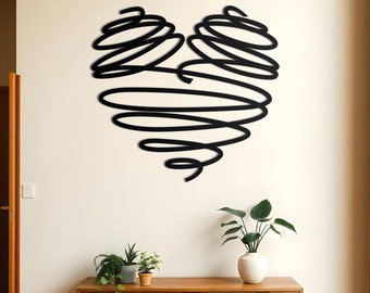 Metal Line Art Heart Wall Decor | Romantic heart metal wall design | Wife birthday gift ideas | Anniversay gift for wife