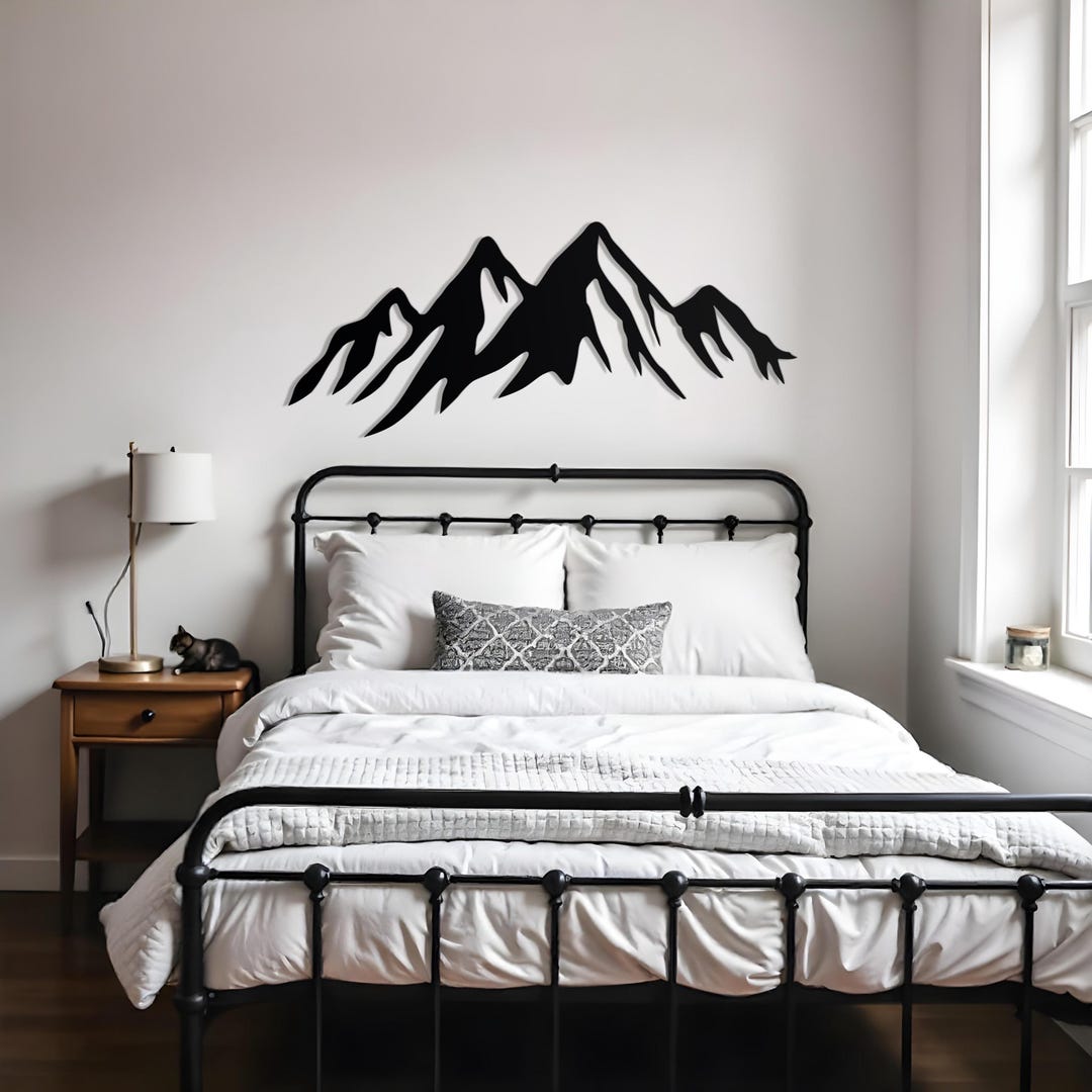 Mountain Metal Wall Art | Mountain Ranges View Wall Decor | Copper ...