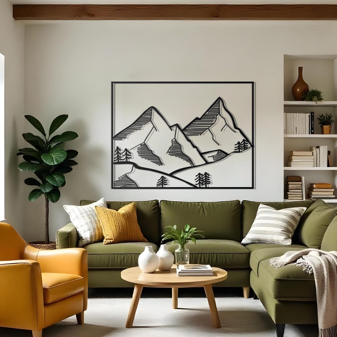 Mountain Landscape Metal Wall Art | Metal Wall Decor | Nature Decor ...
