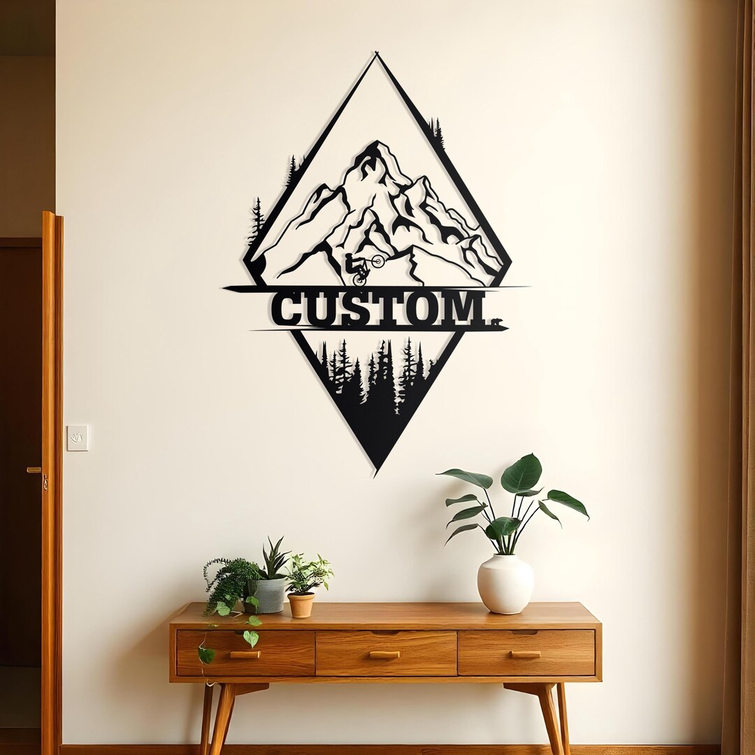 Custom Metal Mountain Wall Art, Unique Birthday Gift, Nature Metal Wall ...