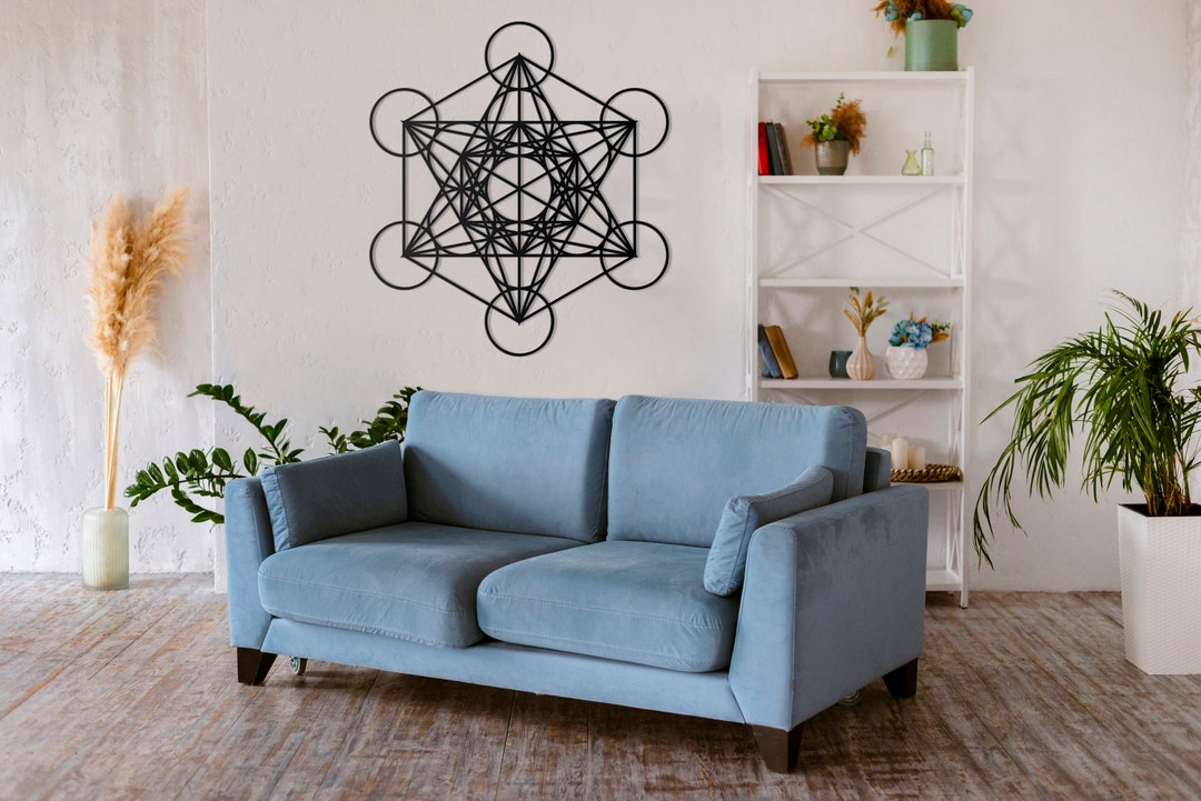 Metatrons Cube Metal Wall Art, Geometry Unique Modern Decoration for ...