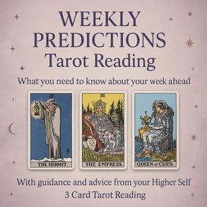 Wöchentliche Tarot Legung Voraussagen | 1 Stunde Lieferung Reading | Göttliche Einsicht & Anleitung 3-Karten Schnell Schnelle Genaue Psychische Tarot Legung |