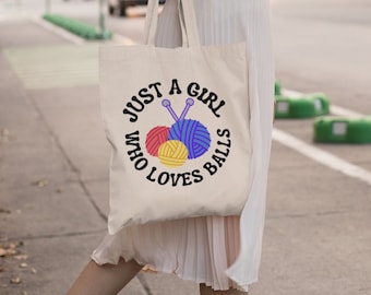 Gift for Knitter, Gift for Crocheter, Yarn Tote Bag, Funny Tote Bag, Cute Tote Bag, Tote Bag for Knitting, Tote Bag for Crocheter, Yarn Bag