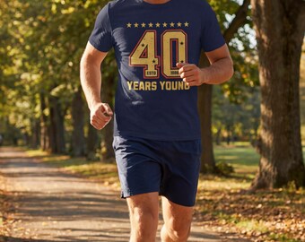 40 Years Young T-Shirt for People Born in 1986, Great Gift Idea for People Turning Forty Years Old in 2026