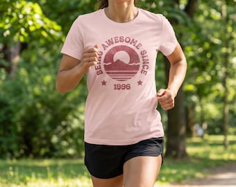 Being Awesome Since 1996 T-Shirt | Retro Mountain Sunset Tee