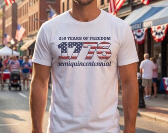 1776 Shirt Celebrating 250 Years of Freedom, Vintage-Inspired Semiquincentennial Tee