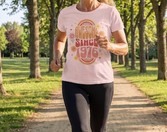 1976 Retro Groovy Sunset 50th Birthday T-Shirt | Hippie Era Graphic Tee