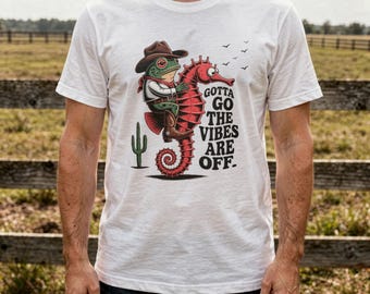 Cowboy Frog Riding a Seahorse Shirt with Grunge Texture, Funny Western T-Shirt, Gift for Cowboy or Cowgirl