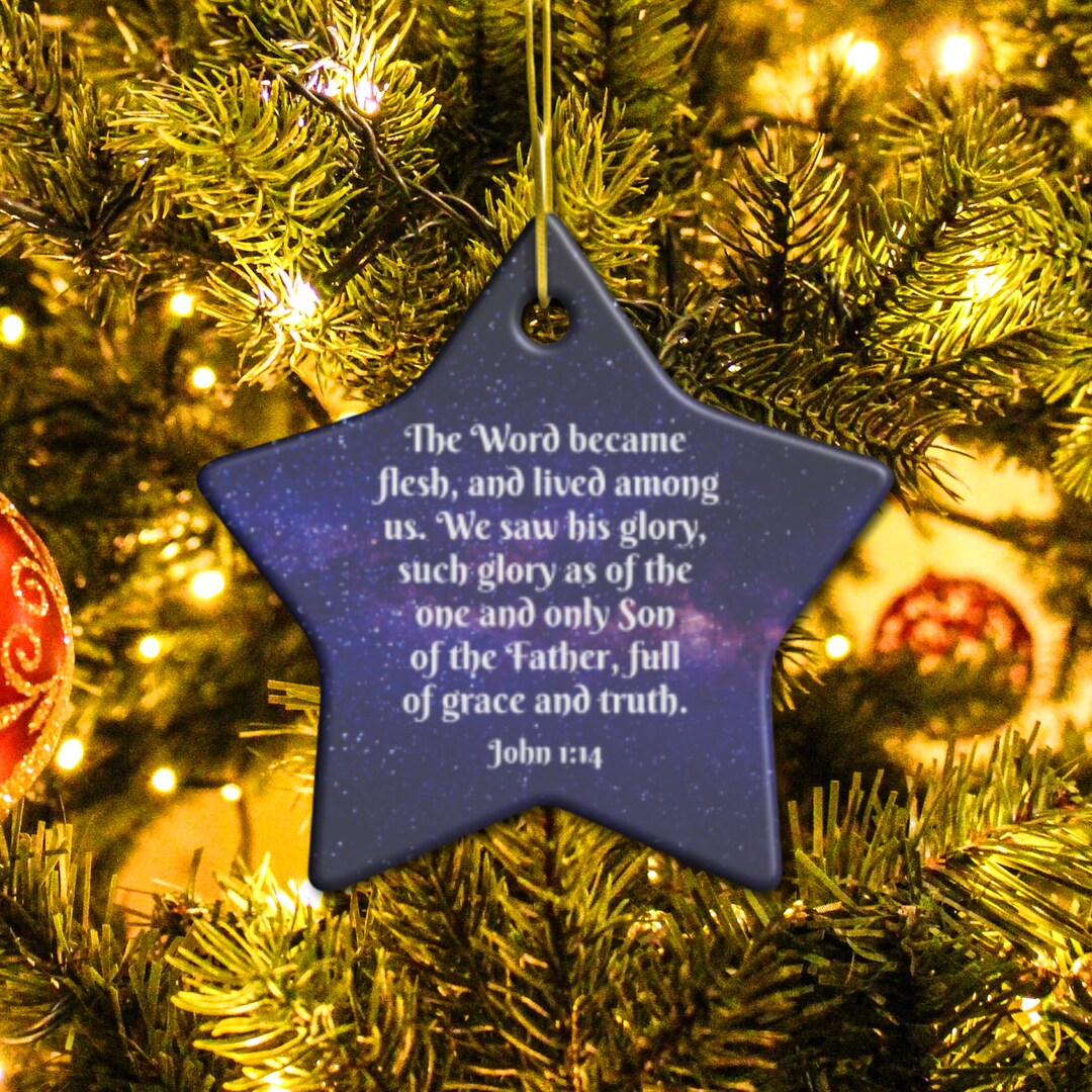 Christmas Star Ornament, Bible Verse Ornament, Christian Holiday Decor