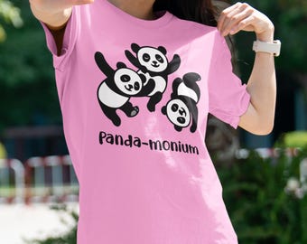 Funny Panda Bear Shirt, Cute Panda Trio, Panda-moniun Tee,  Animal Lover Shirt, Panda Pun T-Shirt, Gift for Panda Lover, Gift for Zoologist