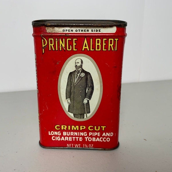 Antique Prince Albert Crimp Cut Long Burning Pipe Cigarette Tobacco Tin