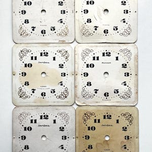 6 piezas de esferas de reloj de mesa Jantar de la época soviética vintage de 110 mm, proyectos de arte Steampunk, esferas de reloj de mesa de cartón cuadradas de la URSS *493