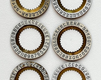 6 Pcs Vintage Soviet Era Watch Date Dials 27 mm USSR Watch Date Wheels Faces #425