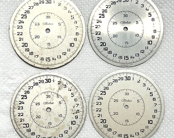 4 pcs Vintage Stopwatch Dials USSR Metal Stopwatch Faces Craft Supplies #179
