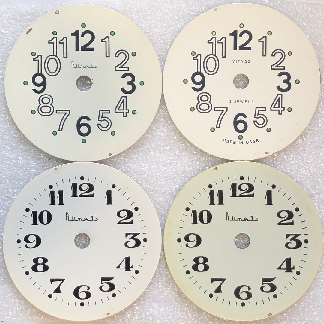 Lot of 4 Pcs Vintage Soviet Era Clock Dials Steampunk Art Etsy