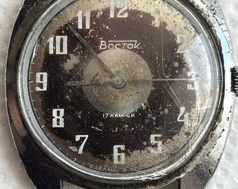 Wostok UdSSR Vintage-Uhr Kaliber 2409.A, sowjetische Herren-Vintage-Uhr, als Ersatzteilspender oder zur Reparatur *454
