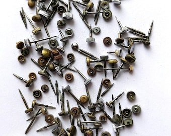 30 grams of Watch Crowns & Watch Stem Watch Keys Shafts USSR Vintage Watch Parts Antique Watch Crowns.# 217