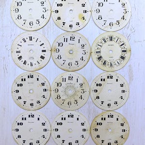 12 piezas de esferas de reloj de mesa Jantar de la era soviética vintage de 110 mm, proyectos de arte steampunk, caras de reloj de mesa de cartón con forma cuadrada de la URSS *507