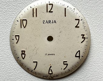 Zarja USSR vintage watch dial 29 mm diameter Soviet era mens watch face for spare parts #415
