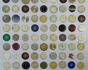 48 Pcs. Watch Faces 19 mm - 21 mm Watch Dials Patina Watch Faces Watchmaking Projects #431