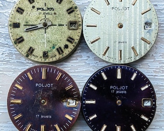 4 Stück Poljot UdSSR Vintage Uhrwerk 2614.2H Kaliber Sowjetischer Vintage POLJOT Uhrwerk Uhrmacherei DIY Haarfeder sieht ok aus #97