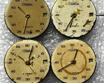 Slava USSR vintage mens watch movements for parts Soviet vintage watch mechanisms 24 mm. caliber watchmaker DIY 4 pcs. *386