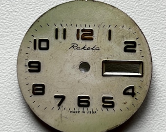 Raketa USSR vintage watch dial 29 mm diameter Soviet era mens watch face for spare parts #413