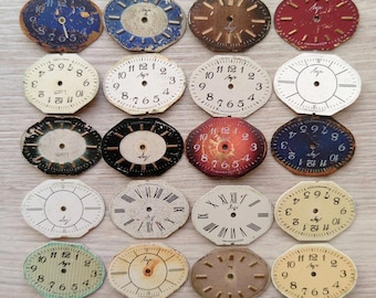 20 pcs. small ladies watch dial 22 * 16 mm watch dials & faces steampunk supplies jewelry making recycled altered art watch repair. #209