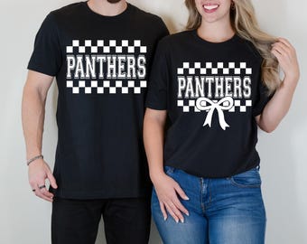 Couple Panthers Shirt Svg Png, Retro Panthers Svg, Checkered Panthers, Panthers Cheer Mom, Coquette Panthers, Cricut, Cut File, Sublimation