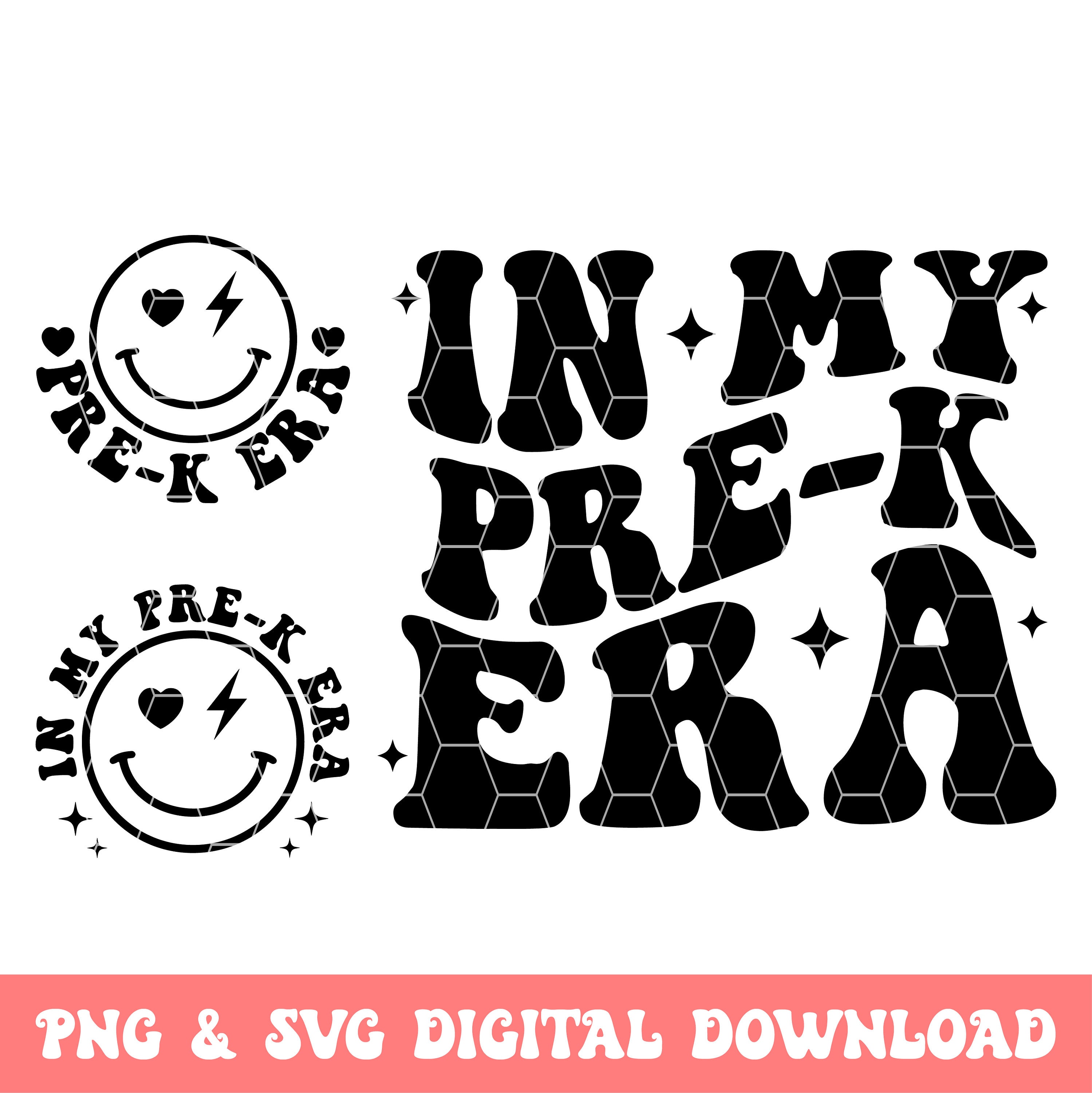 In My Pre-K Era Svg Png, Pre-K Svg Png, Retro Pre-K Svg, Wavy Svg, In My Pre-K Era Shirt, Cricut, Cut File, Sublimation