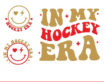 In meiner Hockey-Ära-Svg Png, Hockey-Svg-Png, Retro Hockey-Svg, wellenförmige gestapelte Aufsatz, In meinem Hockey-Era-Shirt, Cricut, Cut-Datei