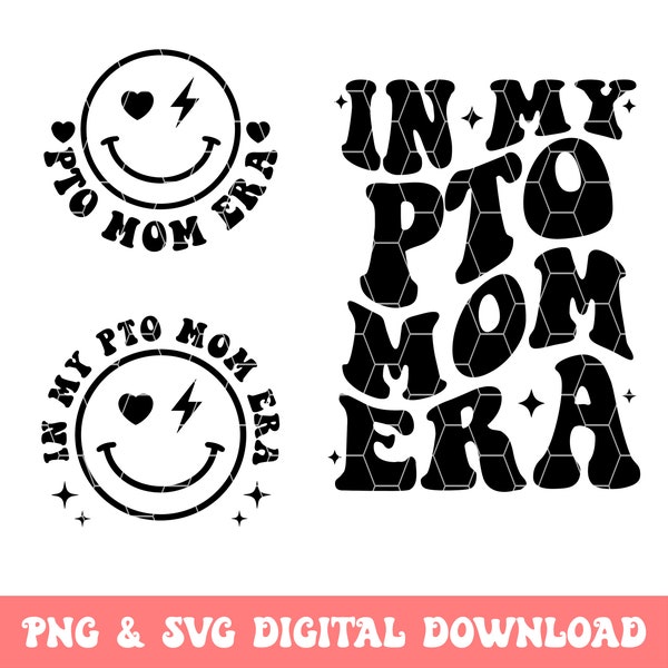 In meiner Pto Mom Ära SVG Png, Pto Mom svg Png, Retro Pto Mom svg, wellig gestapelt Alphabet svg, In meiner Pto Mom Ära Shirt, Cricut, geschnittene Datei