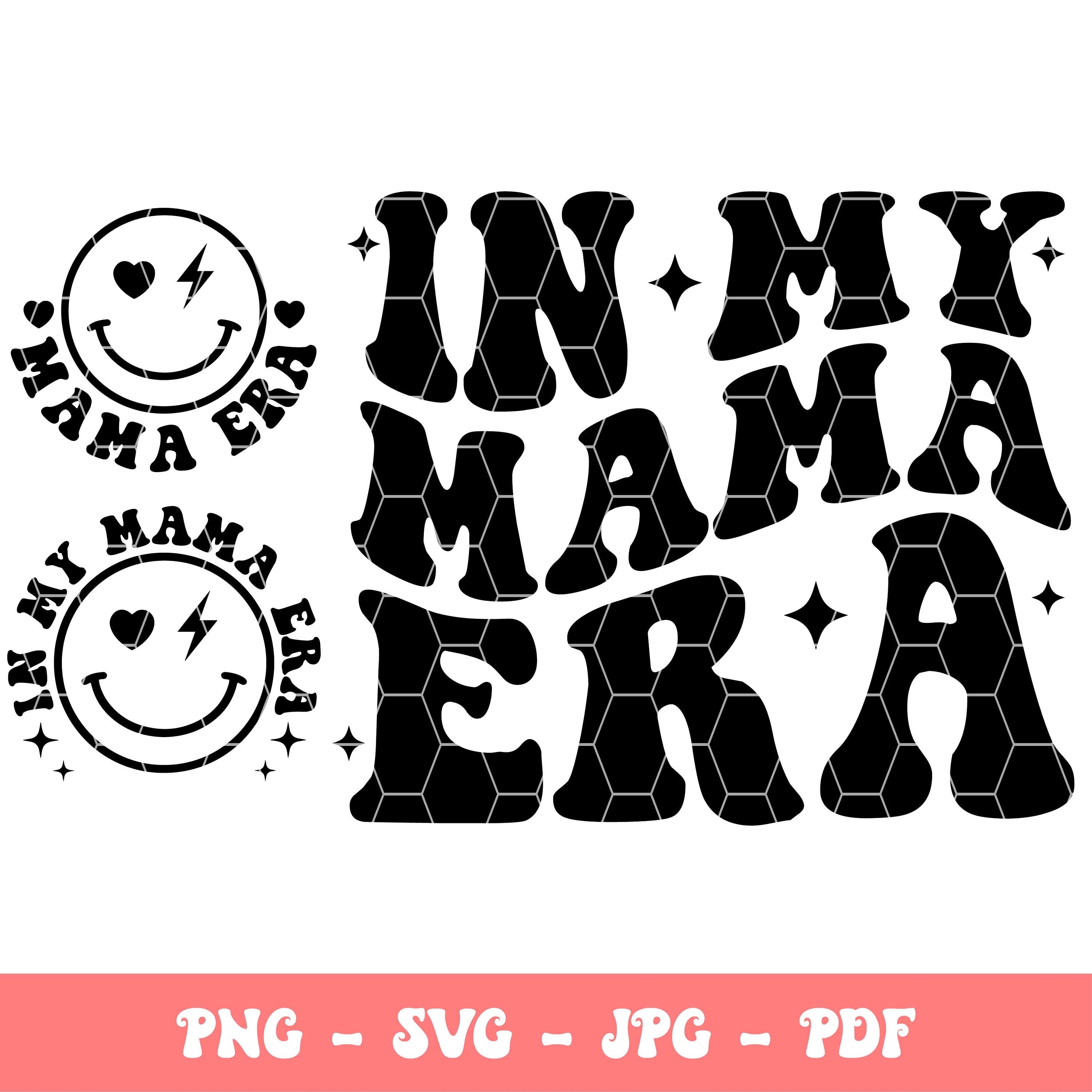 In My Mama Era Svg Png Pdf Jpeg, Mama Svg Png, Retro Mama Svg, Wavy