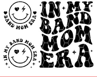 Nella mia band era mamma Svg Png, Band Mom Svg Png, Retro Band Mom Svg, Alfabeto ondulato impilato Svg, Nella mia band era maglietta mamma, Cricut, file di taglio