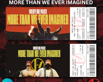 Modello di biglietto del cinema Twenty One Pilots: più di quanto avessimo mai immaginato - Stampabile - Canva