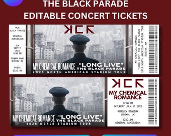 My Chemical Romance Ticket Template - Long Live The Black Parade Tour - Digital